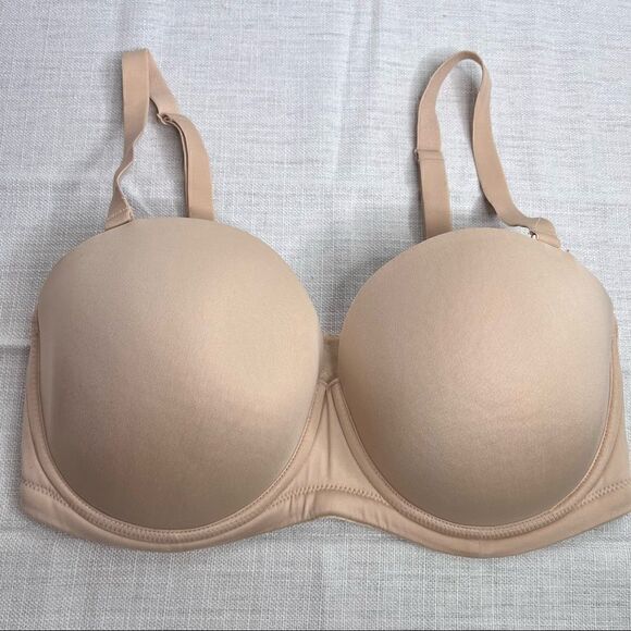Wacoal Red Carpet Bra 36DDD Nude Sand Strapless Convertible Underwire